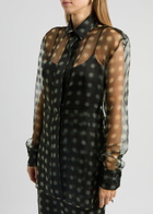 16 Arlington Teverdi Printed Sheer-chiffon Shirt Green