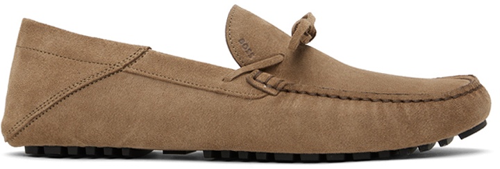 Photo: BOSS Beige Knotted Trim Loafers