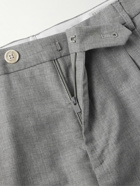 Brunello Cucinelli - Straight-Leg Pleated Virgin Wool Bermuda Shorts - Gray