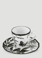 Gucci Set of Two Herbarium Coffee Cups with Saucers