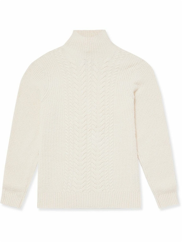 Photo: Club Monaco - Cotton-Blend Bouclé Mock-Neck Sweater - White