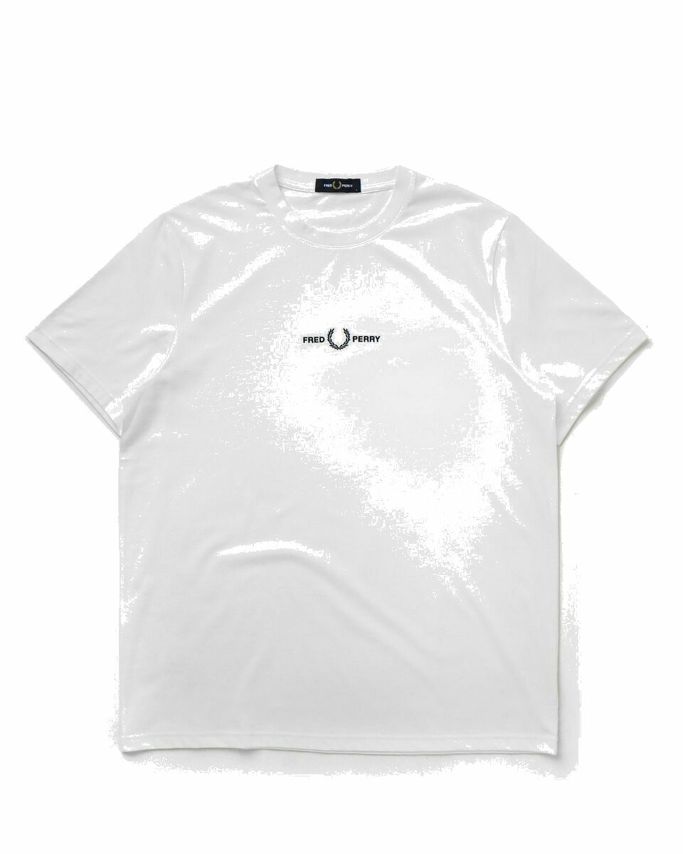Photo: Fred Perry Embroidered T Shirt White - Mens - Shortsleeves