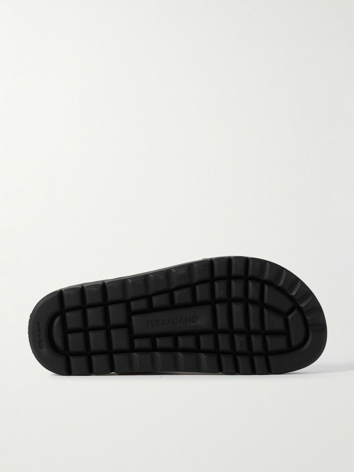 【送料&関税込】Ferragamo Logo Embossed Slip-on Sandals Ferragamo Men's Blue Logo-Embossed Slip-On Sandals, Size 8