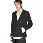 Sulvam Black Wool Double-Breasted Blazer