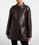 Balenciaga Oversized leather car coat