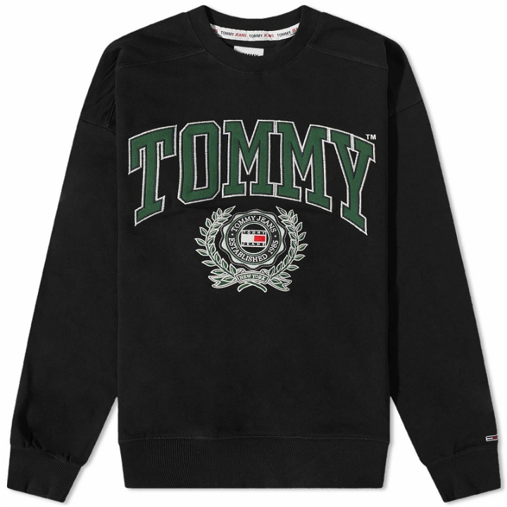 Photo: Tommy Jeans Men's Boxy College Crew Sweat in Black