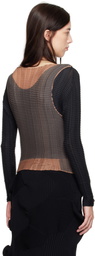 ISSEY MIYAKE Black Layered Color Pleats T-shirt