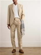 Brunello Cucinelli - Straight-Leg Pleated Linen Suit Trousers - Neutrals