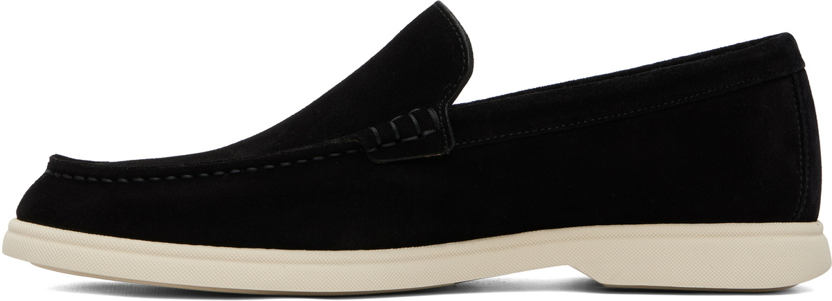 BOSS Black Debossed-Logo Suede Loafers