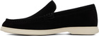 BOSS Black Debossed-Logo Suede Loafers