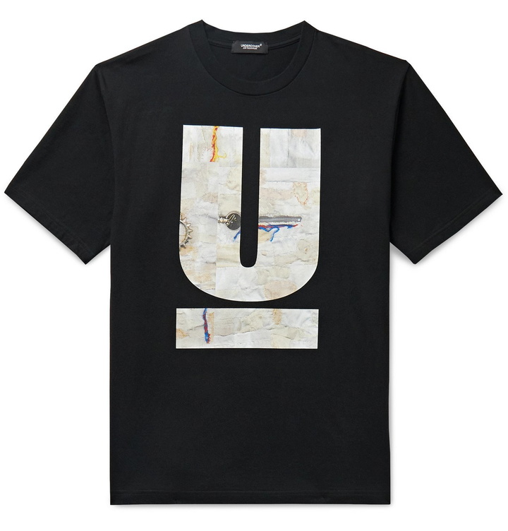 Photo: UNDERCOVER - Logo-Print Cotton-Jersey T-Shirt - Black