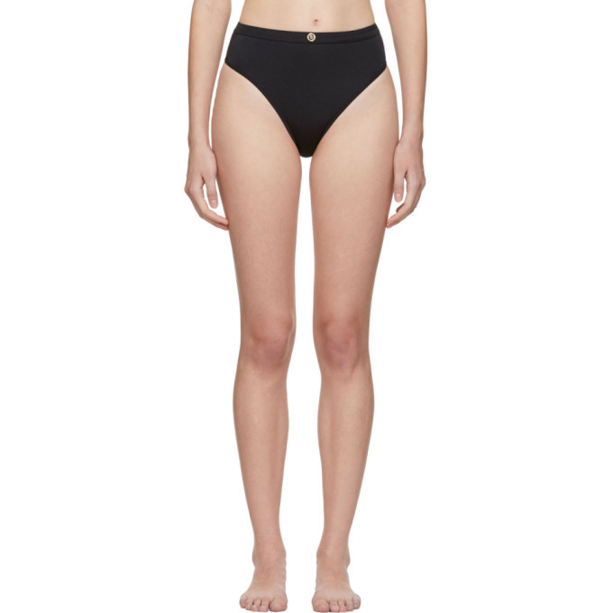 Photo: Versace Underwear Black Medusa Coin High-Waisted Bikini Bottoms