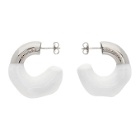 Sunnei Silver and White Small Rubberized Hoop Earrings