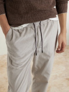 SEASE - Mindset Slim-Fit Cotton-Blend Corduroy Drawstring Trousers - Gray