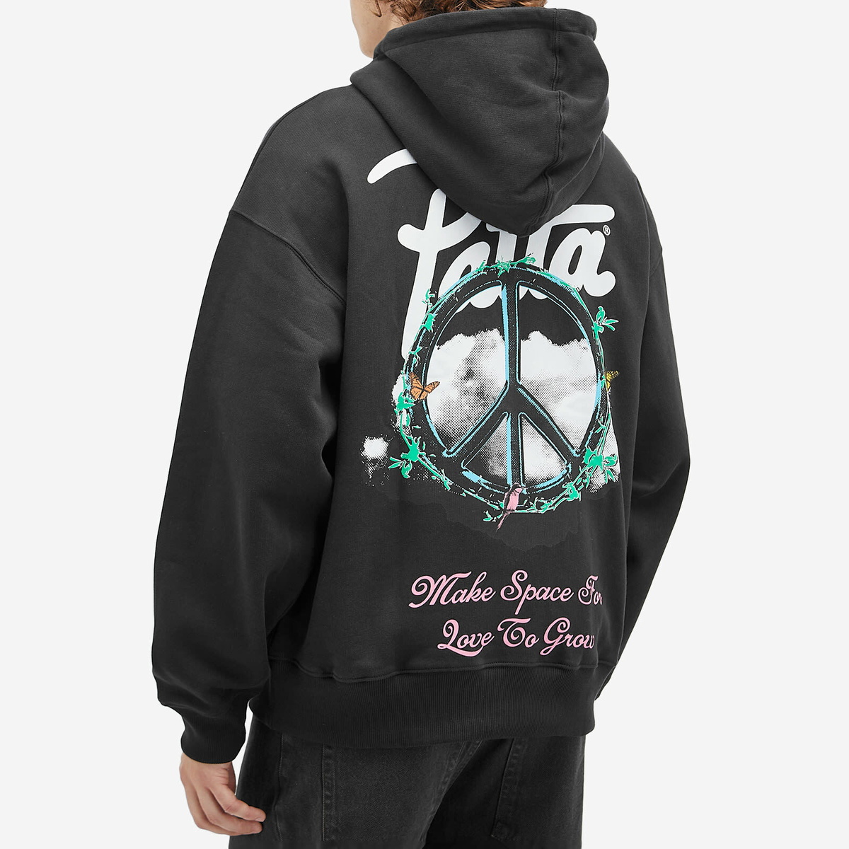 Patta Men's Xerox Peace Boxy Hoodie in Black