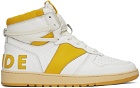 Rhude White & Yellow Rhecess Hi Sneakers