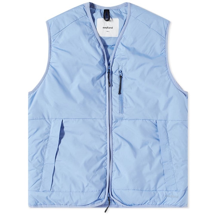 Photo: Soulland Men's Clay Zip Vest in Blue