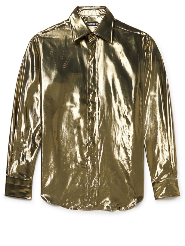 Photo: TOM FORD - Lamé Shirt - Gold