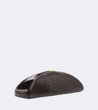 Mugler Lua croc-effect leather clutch