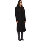 Lemaire Black Wool and Mohair Fitted Coat