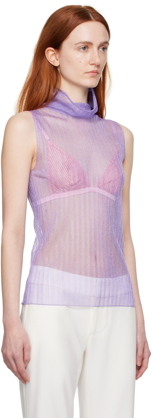 JUNEYEN Purple Sheer Turtleneck