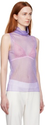 JUNEYEN Purple Sheer Turtleneck