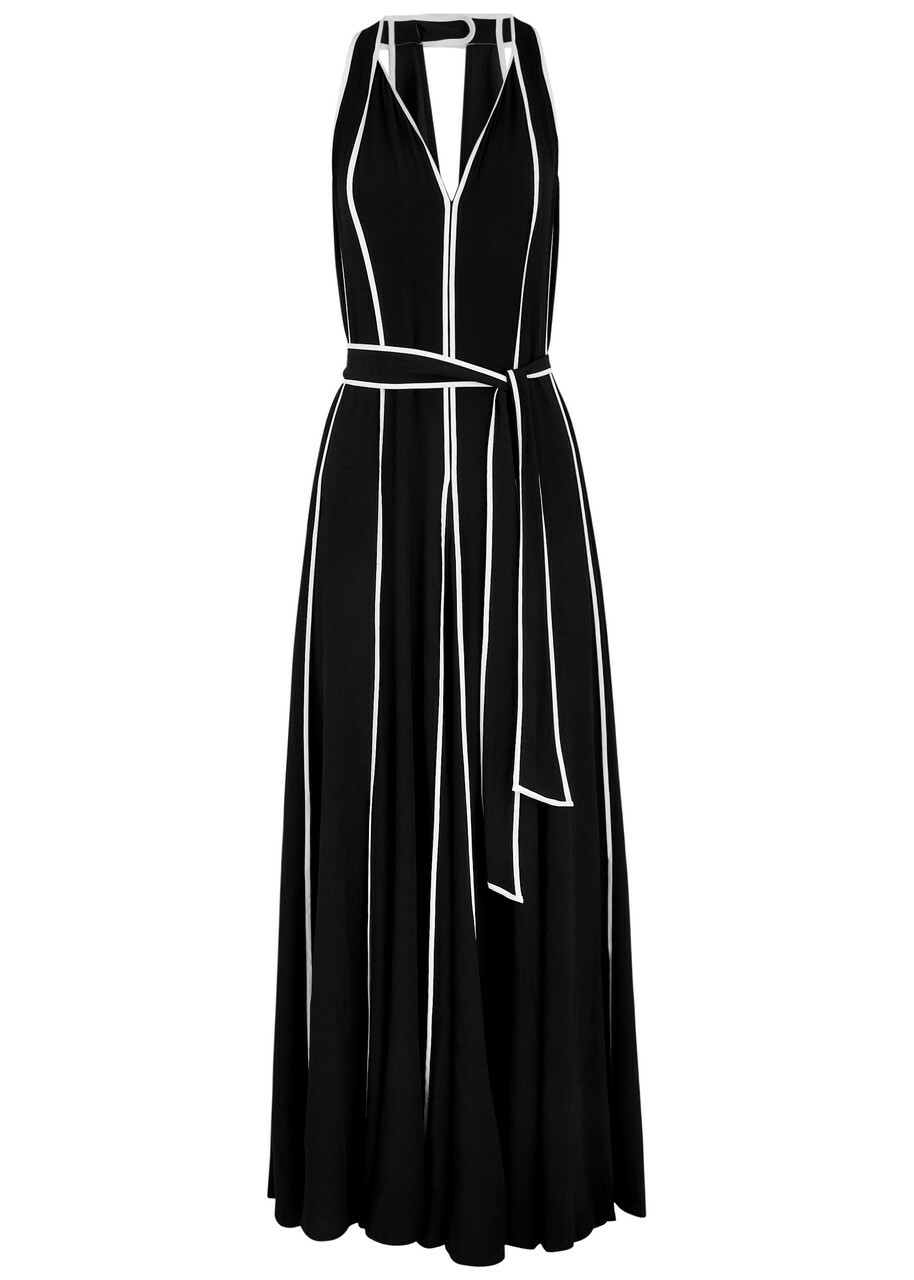 Diane Von Furstenberg Jasper Wide-leg Jumpsuit Black And White