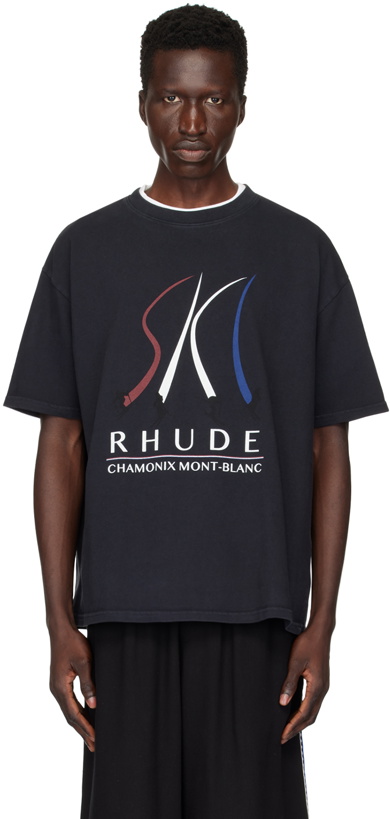 Photo: Rhude Black 'Chamonix Mont-Blanc' T-Shirt