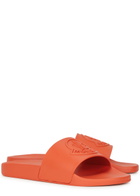 Moncler Basile Logo Rubber Sliders Orange