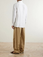 Kiton - Straight Cut Linen Shirt - White