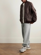 Nike - Solo Swoosh Tapered Logo-Embroidered Cotton-Blend Jersey Sweatpants - Gray