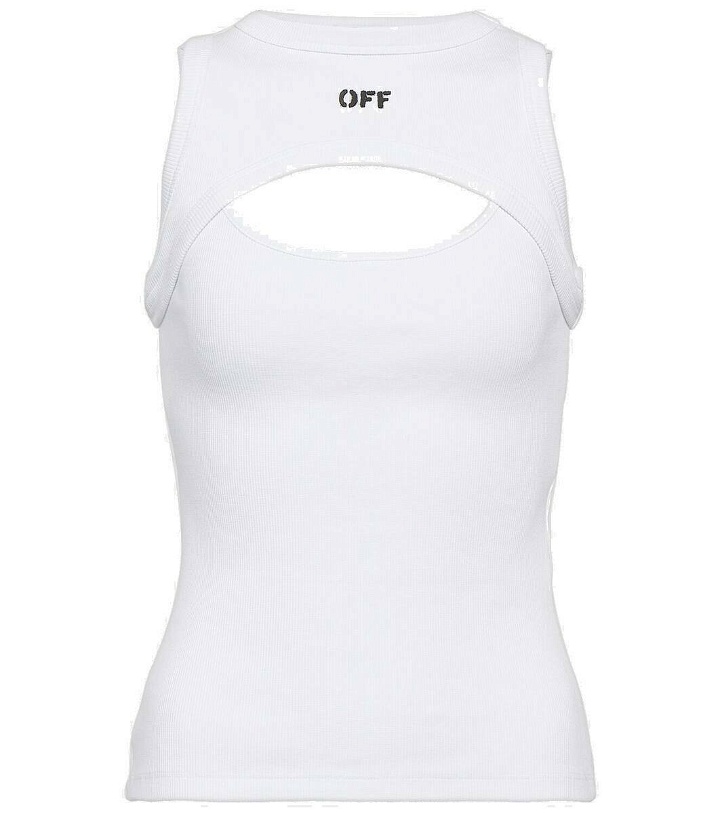 Photo: Off-White Off Stamp cotton cutout tank top