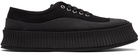 Jil Sander Black Canvas Platform Sneakers