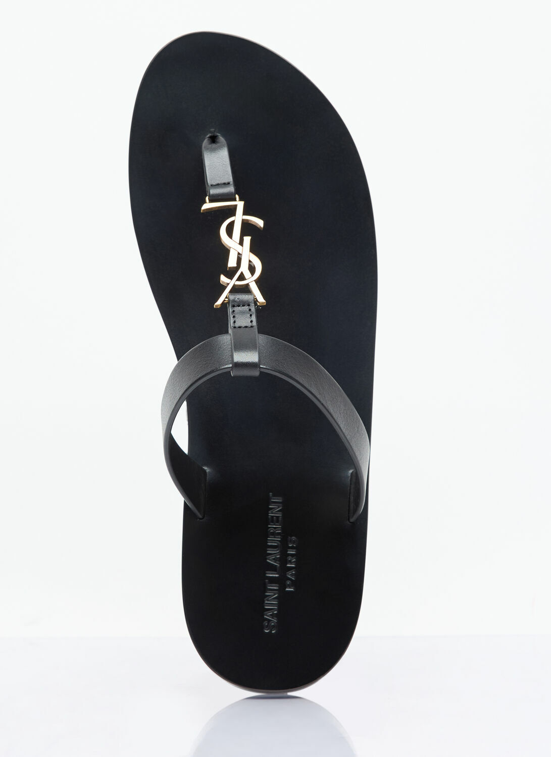 Saint Laurent Cassandre Leather Slides