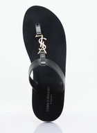 Saint Laurent Cassandre Leather Slides