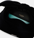 Aquazzura Bow Tie Small velvet tote bag