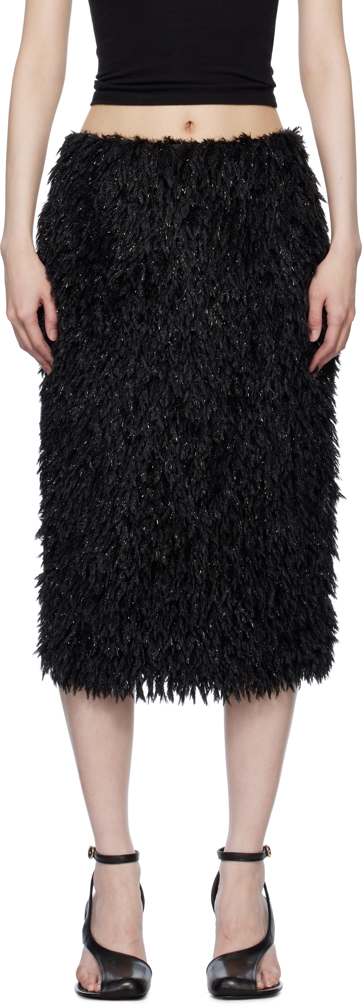 16Arlington Black Eilo Midi Skirt