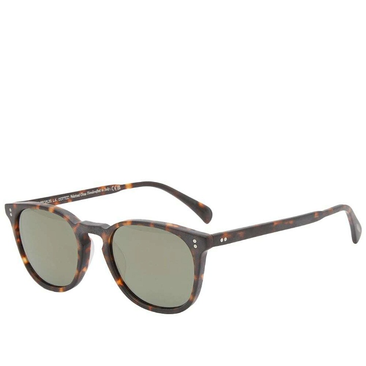 Photo: Oliver Peoples Finley Sunglasses in Tortoise/Green