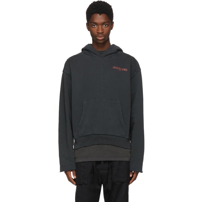 Photo: Off-White Black Analog On Deck Art Dad Hoodie