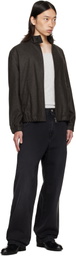 Lacoste Brown Wool Harrington Jacket