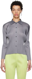 Pleats Please Issey Miyake Gray Basics Shirt