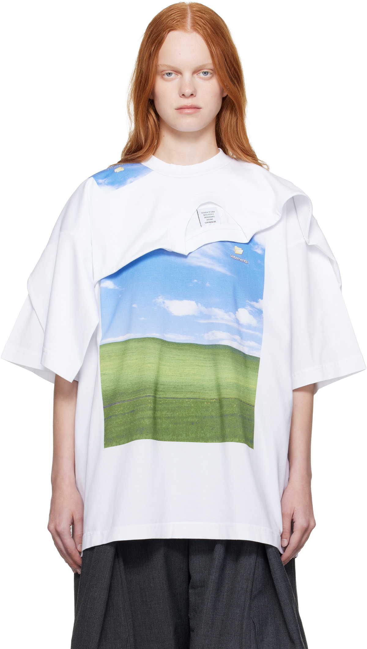 【関税込み】VETEMENTS ホワイト Drawing Tシャツ VETEMENTS White Drawing T-Shirt Vetements