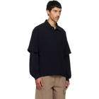 AGOLDE Navy Curren Double Sleeve Polo