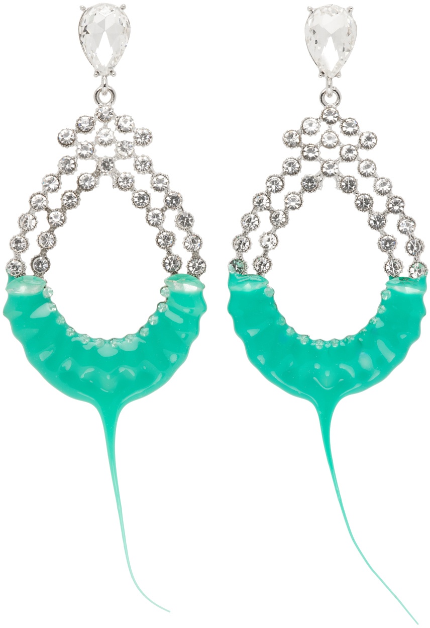 Photo: Ottolinger Silver & Green Diamond Loop Earrings