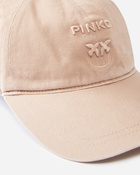 Pinko Cap With Logo Embroidery Dark Latte