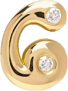 BRENT NEALE Gold Bubble Number 6 Single Earring