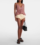 The Attico Fringed cotton canvas shorts