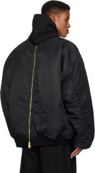 VETEMENTS Black Alpha Industries Edition Double Zip Reversible Bomber Jacket