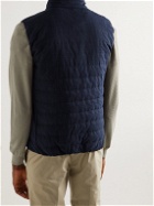Incotex - Quilted Padded Tech-Mesh Gilet - Blue