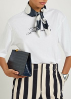 Jacquemus Le Foulard Coeur Polka dot Silk Scarf - Navy - One Size